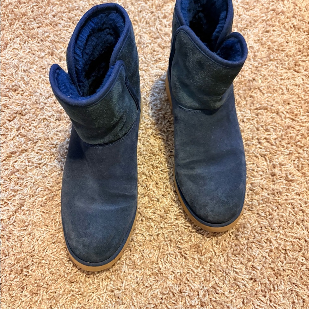 UGG Navy Shearling Boots - Picture 2 of 4